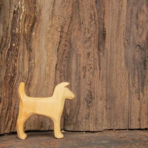 Hand-Carved Alder Wood Terrier Dog Figurine