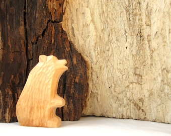 Naive Art, Primitive Art, Woodcarving, Wooden Sculpture, Miniature, Collectible, Carved Bear, Wooden Bear, Carved Animals
