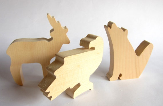 Wood Cutouts, Unfinished Wooden Animals, Do It Yourself, Forest Animals 