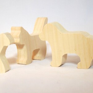 Three Wood cutouts, Unfinished Wooden animals, Smaller Size Animals image 10