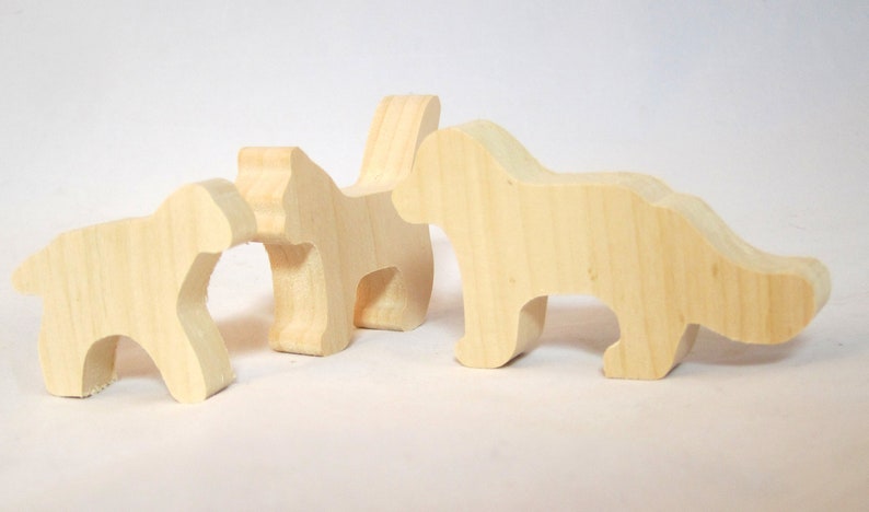 Three Wood cutouts, Unfinished Wooden animals, Smaller Size Animals image 10