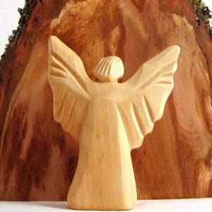 Angel of Light, Archangel Michael, Wooden Angel, Angel of Courage, Autumn and of Fire, Carved Angel, Religious Art image 5