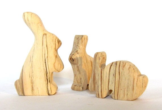 wooden rabbits