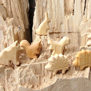 Animals of the woods, Wooden Waldorf toys, Ecological, Wooden Animals, Nature Kids, Carved Animals, Eco friendly, Animals Carved from Wood image 7