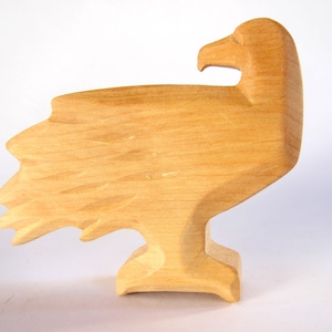 Carved Wooden Eagle Toy: Waldorf Education, Plastic-Free