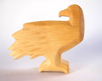 Eagle, Wooden Toys, Carved animals for Waldorf Education, Plastic-free World, Wildlife Wooden Animals