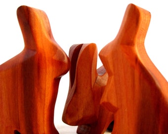 Little Rabbit Carved from Plum-wood, Easter Bunny