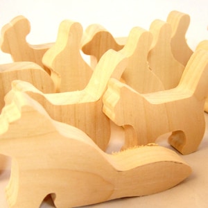 Three Wood cutouts, Unfinished Wooden animals, Smaller Size Animals image 2