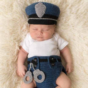 Crochet Police Officer Pattern, Baby Photo Prop (PDF Download)