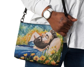 Crossbody bag with Matt's Meadow Printed Design