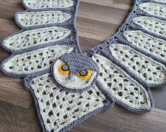 Flying Owl Crochet Wrap Pattern (Digital Download)