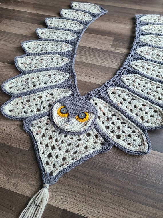 Flying Owl Crochet Wrap Pattern (Digital Download)