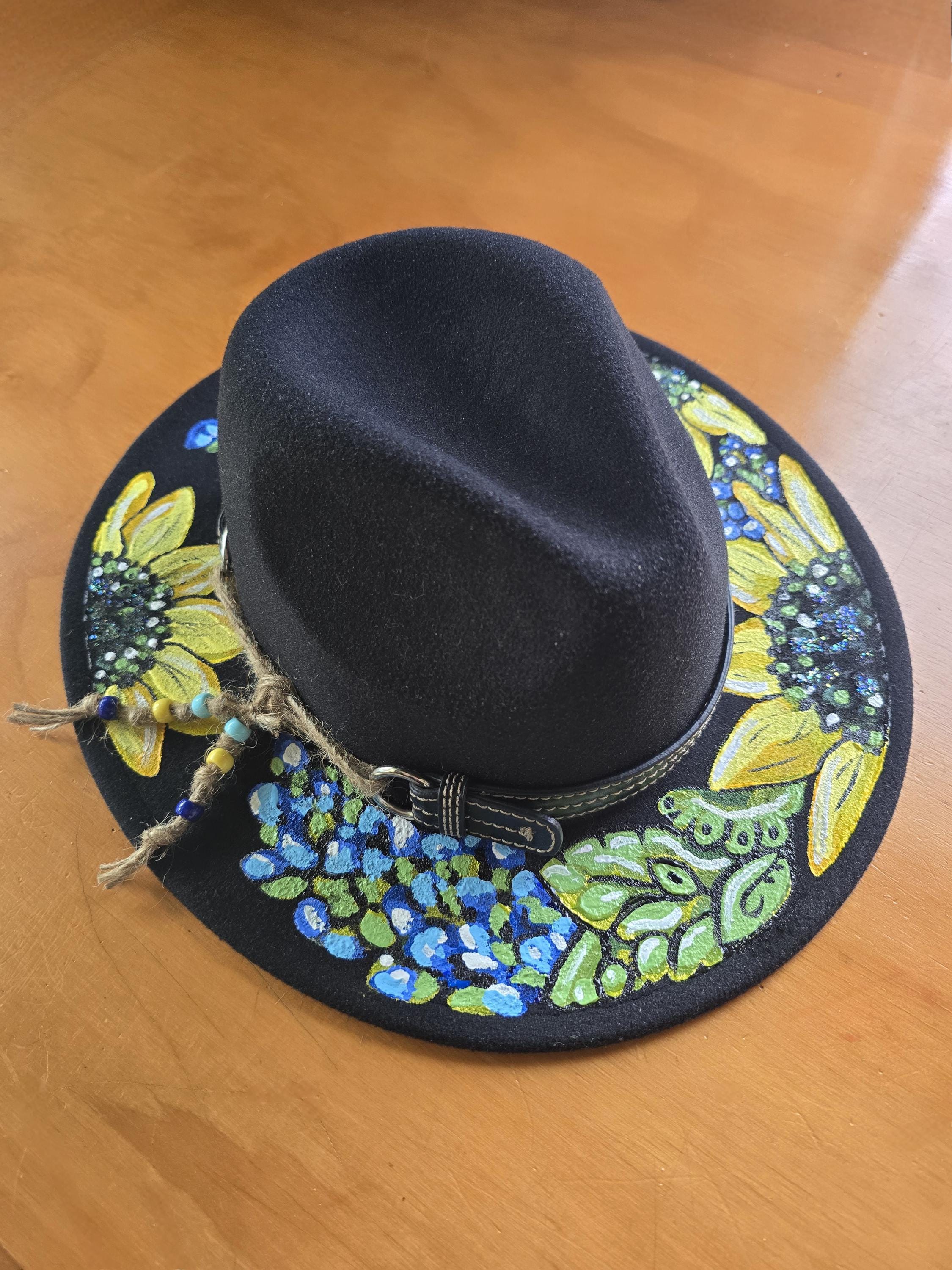 Hand-painted Sunflower Fedora, Boho Western Hat - Etsy