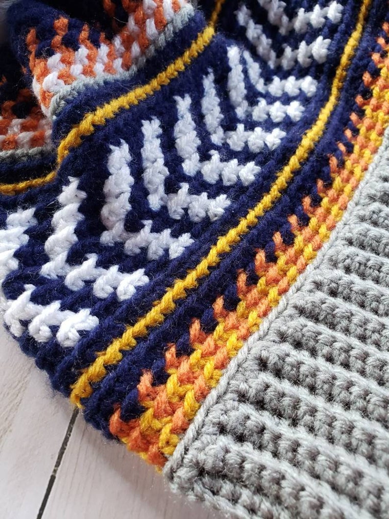 PATTERN ONLY Tapestry Arrows, tapestry crochet hat color work crochet fair isle hat, instructions, crochet pattern tapestry hat image 3