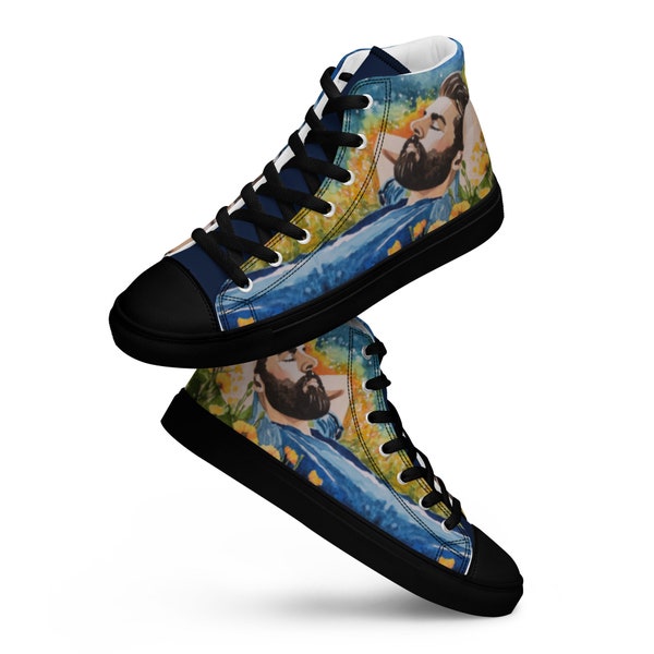 Women’s high top canvas shoes printed with Matt's Meadow