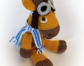 PATTERN, Apollo the Aviator Giraffe Amigurumi crochet stuffed animal pattern, Downloadable PDF