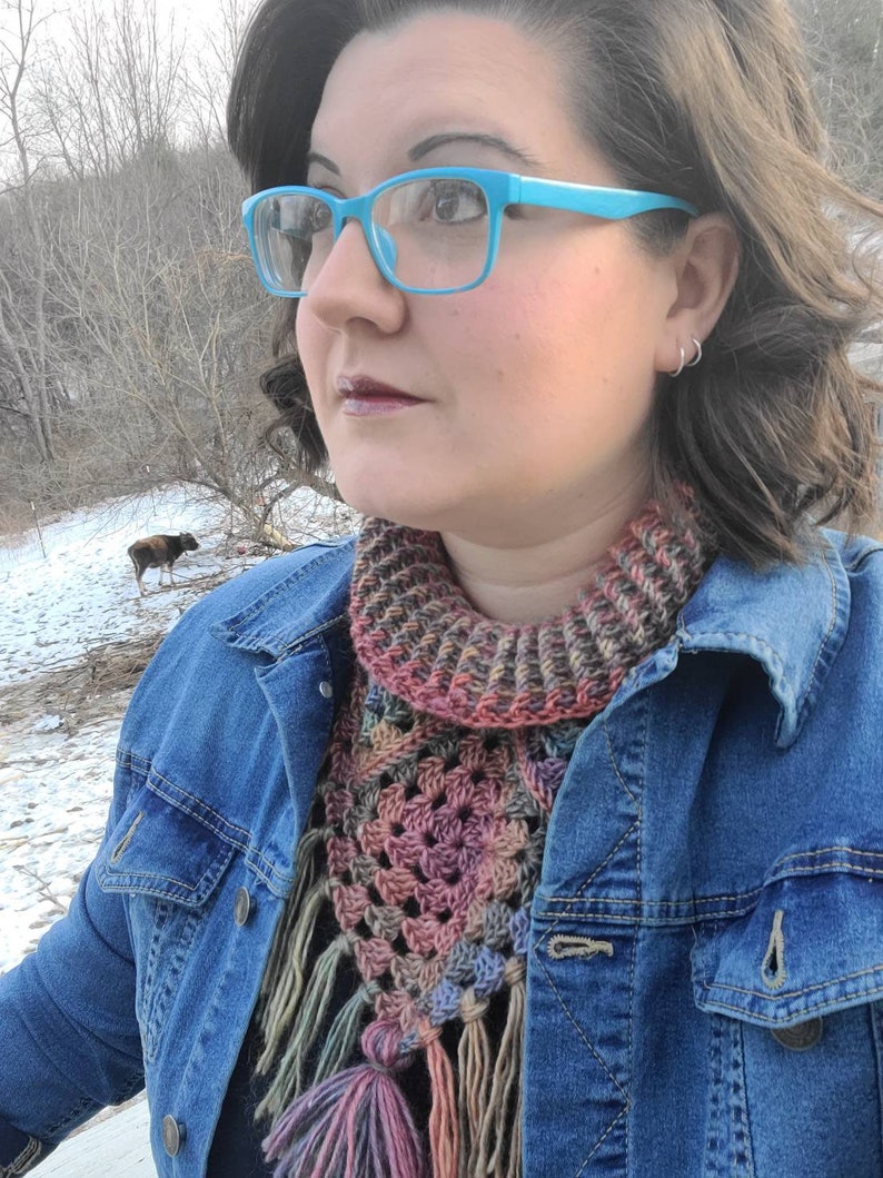 Pattern Only Jeweled Granny Collar Crochet Cowl Pattern pdf image 3