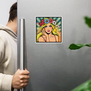 Pin up beauty pop art fridge Magnet