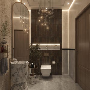 Custom 3D Bathroom Render, Luxury Style, Realistic 3D Visualization, , Interior Design
