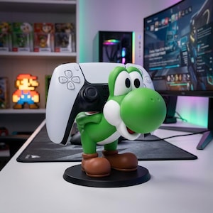 Yoshi Controller Stand Holder - Super Mario Gaming Setup Desk Accessory PS5 Xbox Switch - Gift for Gamers Nintendo Fan