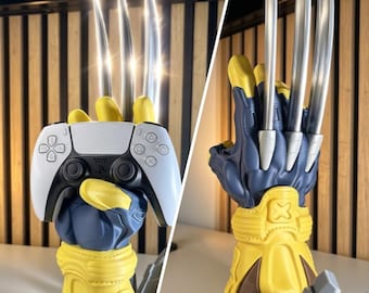 Supporto per controller Wolverine - Accessorio da scrivania per postazione di gioco PS5 e Xbox con artigli degli X-Men - Regalo per i fan Marvel