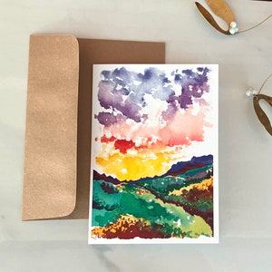 Paisagem de montanha, cartão em branco