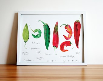 Impression de variétés du Chili, 8 x 10, 11 x 14