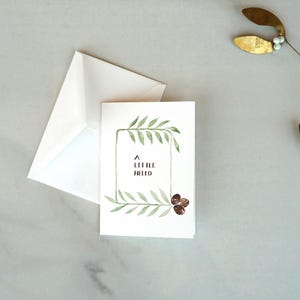 Pecan "A Little Hello" mini card