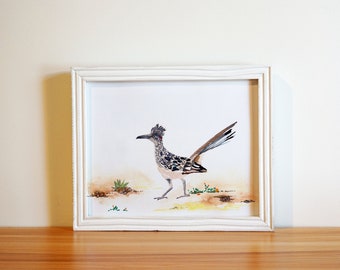 Impression d'oiseaux Roadrunner, horizontale, 8 x 10