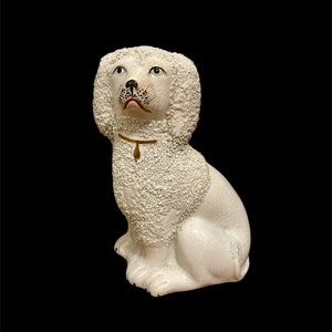 Vintage Staffordshire Enameled Porcelain Confetti Poodle
