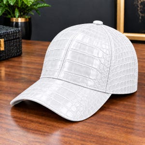 Crocodile Leather Baseball Cap For Men And Women , Adjustable Unisex Fashion Cap