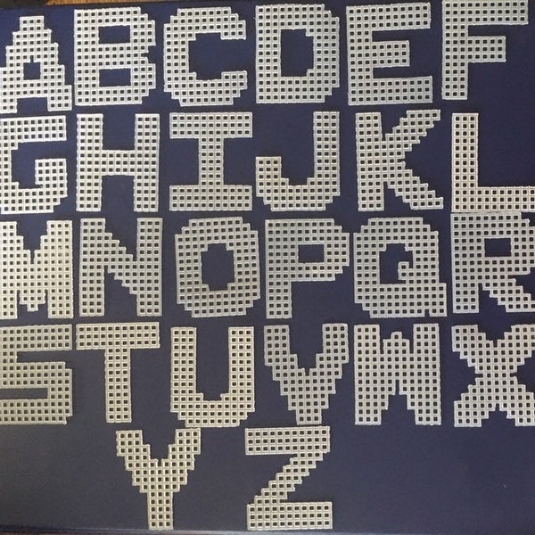 Precut plastic canvas alphabet set cutout, Precut letters plastic canvas, blank letters to stitch, needlepoint precut plastic