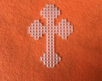 Precut plastic canvas cross cutout, Precut cross shape plastic canvas, blank cross, needlepoint precut plastic canvas, unstitched