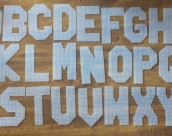 Precut plastic canvas alphabet set cutout, 4 inch Precut letters plastic canvas, blank letters to stitch, needlepoint precut plastic