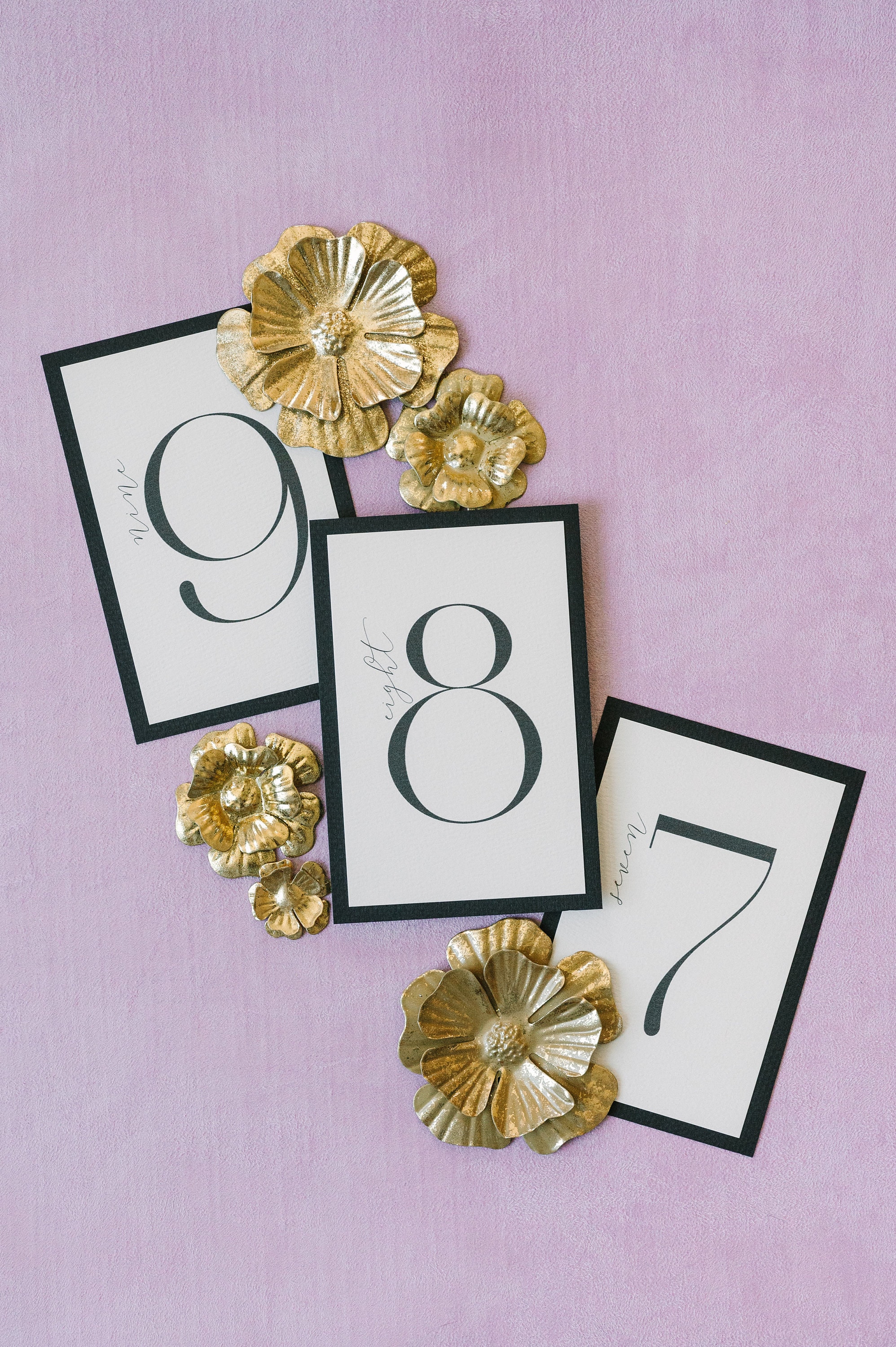 Black and White Modern Wedding Reception Table Numbers Card, Table Decor