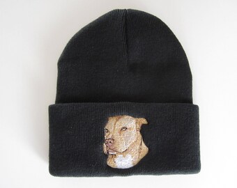 American Pit Bull Terrier embroidered beanie