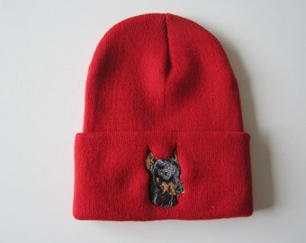 Doberman Pinscher embroidered beanie