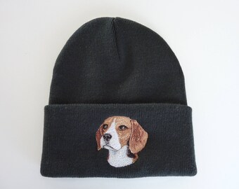 Beagle embroidered beanie