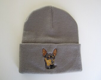 Miniature Pinscher embroidered beanie