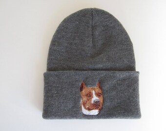 American Staffordshire Terrier embroidered beanie