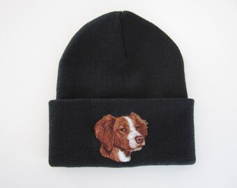 Brittany Spaniel embroidered beanie