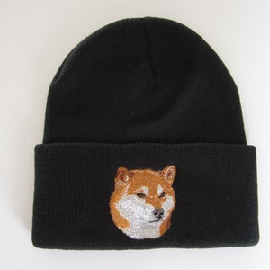 Shiba Inu embroidered beanie