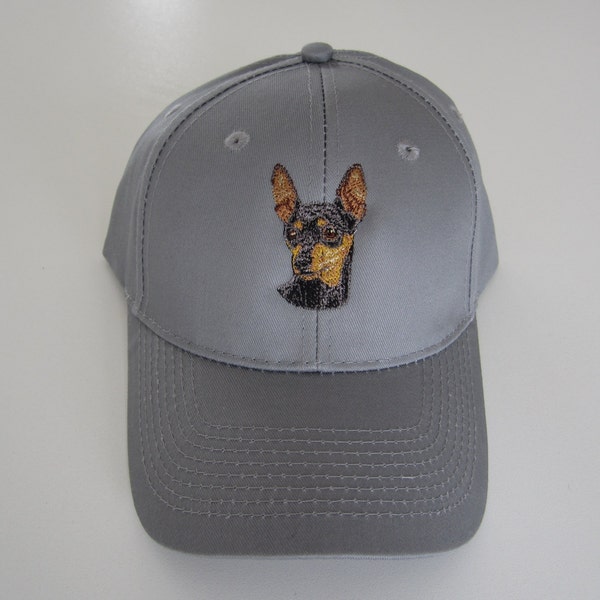 Miniature Pinscher embroidered cap