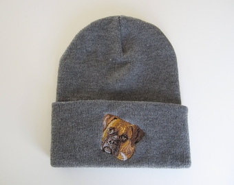 Boxer embroidered beanie