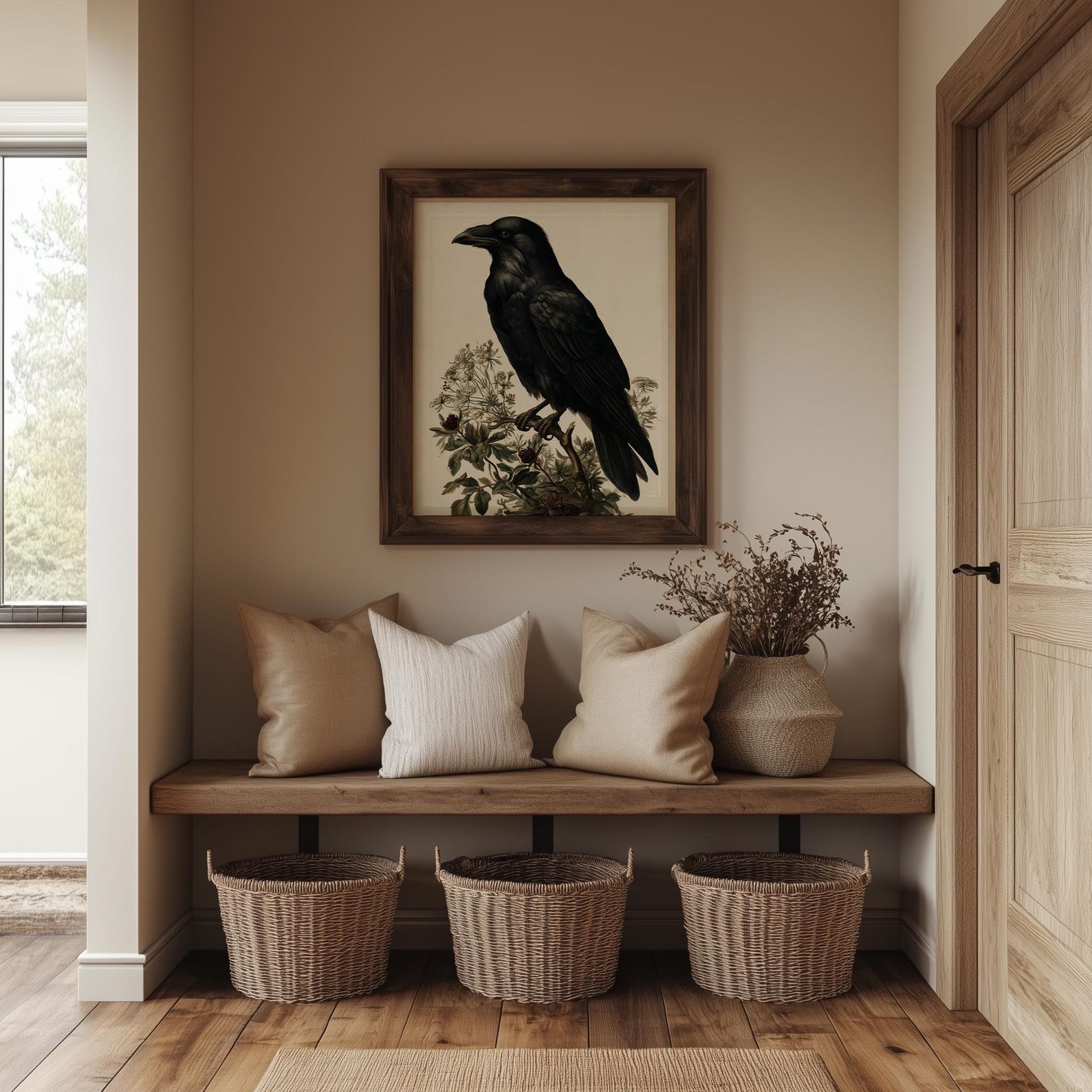 Gothic Raven Among Berries, Vintage Natural History Printable Wall Art (digital Download) 59 - Etsy