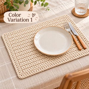 Crochet Rectangular Placemat Pattern PDF | Sage Table Decore