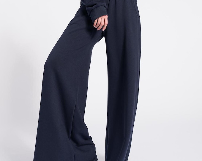 Loose Cotton Wide Leg Pants with pockets HandMade by Aakasha