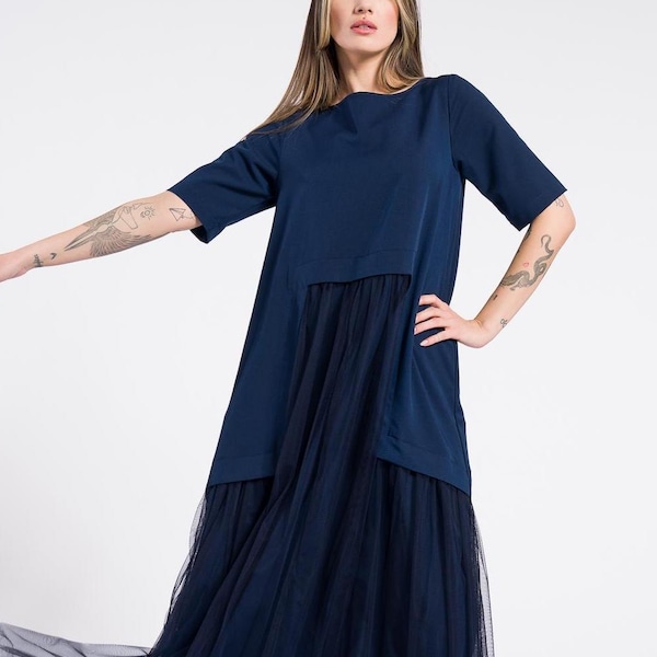 Plus Size Tulle Maxi Dress, Bohemian Formal Gown,Wedding Clothing