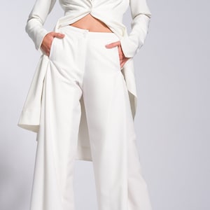 Wide Leg Pants with Folded Sides A05555