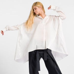 White Loose ASYMMETRIC SHIRT A11208